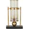 CosmoLiving by Cosmopolitan 13" Gold Metal Pillar Hurricane Lamp with Metal Stand